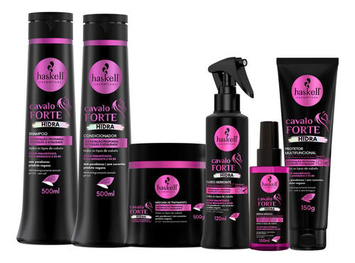 Kit Cavalo Forte Hidra Haskell 6 Produtos Compleãooooooooooo