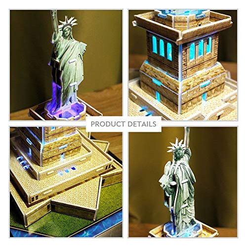 Rompecabezas 3d, Estatua De La Libertad, Luz Led