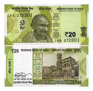 Grr-billete De India 20 Rupees 2019 - Mahatma Gandhi