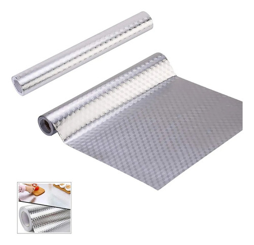 Papel Aluminio Adhesivo Pared Cocina Resiste Calor 0.4x3m A9
