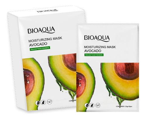 Mascarilla Facial Hidratante De Aguacate 25gx10 Pcs