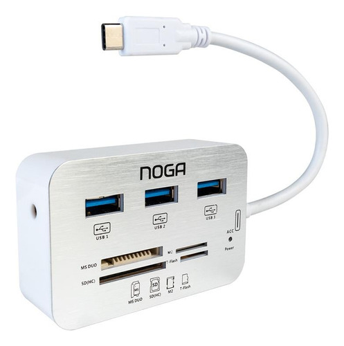 Hub Tipo C Noga 3 Puertos Usb 3.0 + Lector Memoria Ngh-tc1