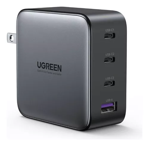 Ugreen Cargador De Pared Carga Rápida 100w Gan 3 Usb C 1 Usb