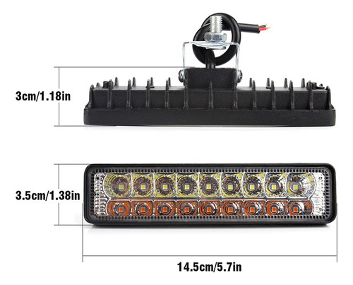 Neblinero Duo 18 Led 12v. Rectangular. Set X2.
