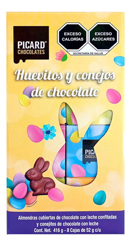 Chocolates De Pascua Picard Huevitos Y Conejitos 8 Cajitas