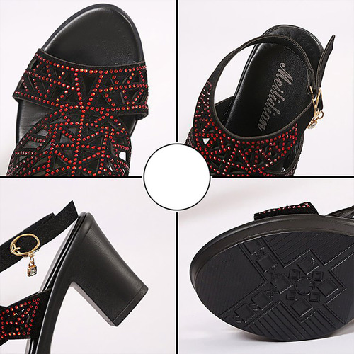 Sandalias De Tacón Alto Para Mujer, Cómodas Sandalias Casual