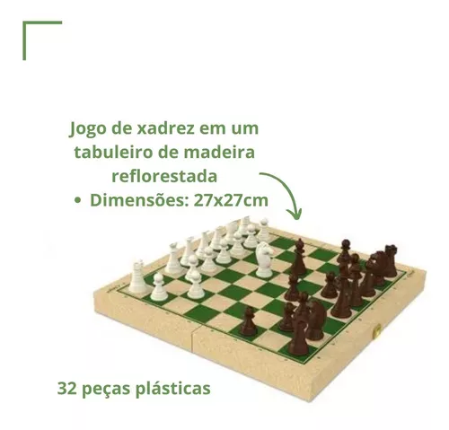 Jogo de Tabuleiro de Xadrez Oficial Peças de Plástico e Tabuleiro de Madeira  Xalingo Ref:6000.9 - Membi Papelaria e Livraria