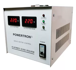 Regulador De Voltaje 3 Kva 220 Volts Marca Powertron ® Blanco