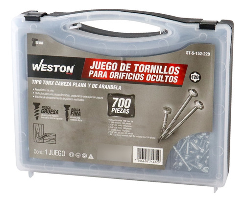 Weston (st-5-152-220) Juego De Tornillos Madera 700 Pzas