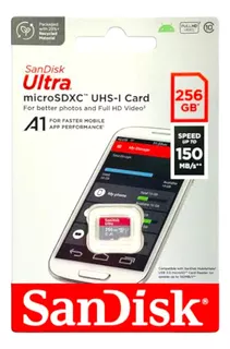 Memoria Micro Sd Sandisk 256gb A1 Speed 150mb/s Clase10