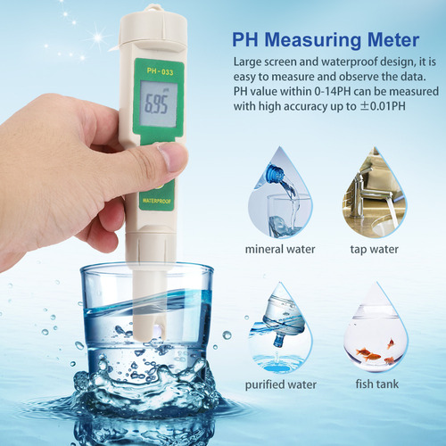 Probador De Ph Resistente Al Agua -033, Monitor Digital Port