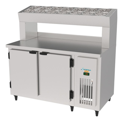 Balcão Condimentador 2 Portas 1,35m Inox Kbscc-135d Kofisa 220v