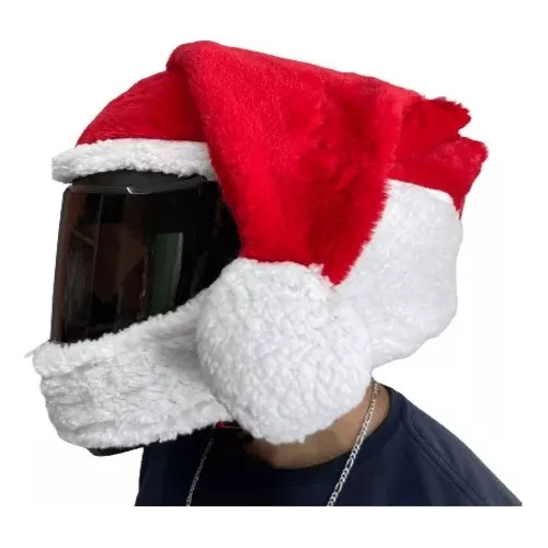 Funda Casco Moto Navideño Original Peluche Unitalla Mexico