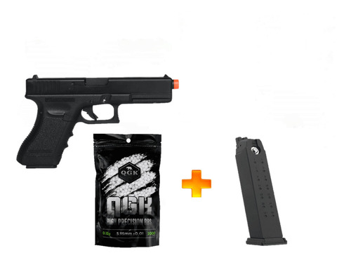 Pistola De Airsoft À Gás Gbb G17 6mm + Carregador + Bb's