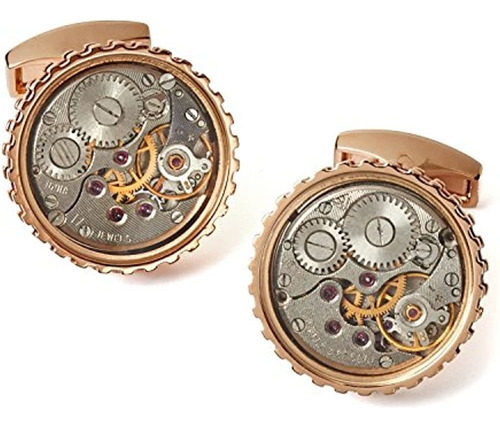 Gemelos Tateossian Mechanical Skeleton Gear Round-rt - Oro R