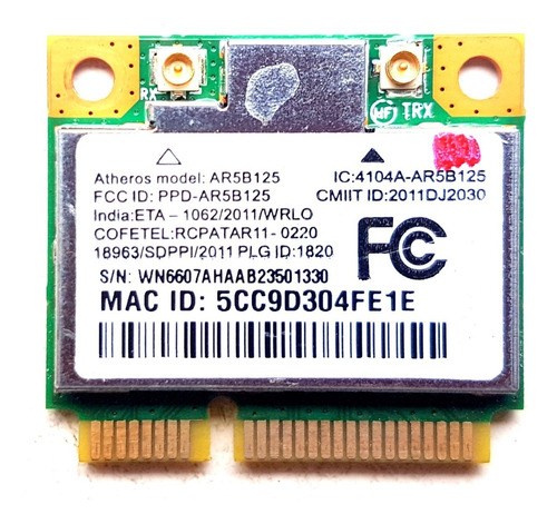 Pci Wireless Wifi Acer 5350 5250 5733 4739z E1-531 Ar5b125