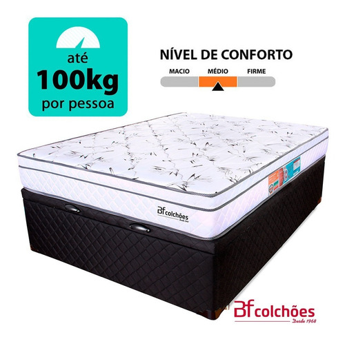 Cama Box Colchão Casal Molas Ensacadas Com Pillow + Box Baú