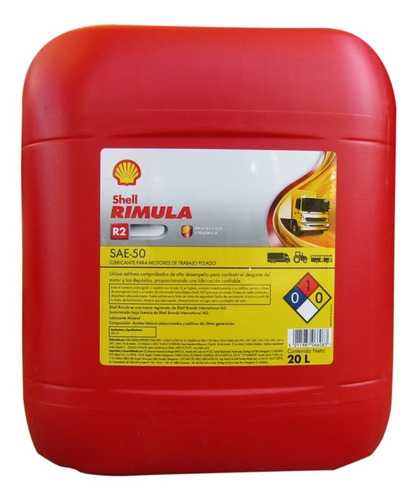 Aceite Motor Diesel Sae 50 Shell Rimula R2 Paila 20lts
