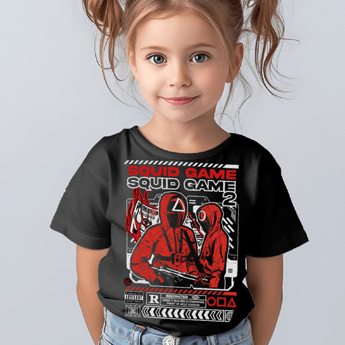 Playera Calamar Game Enmascarados Rosas Juegos 5
