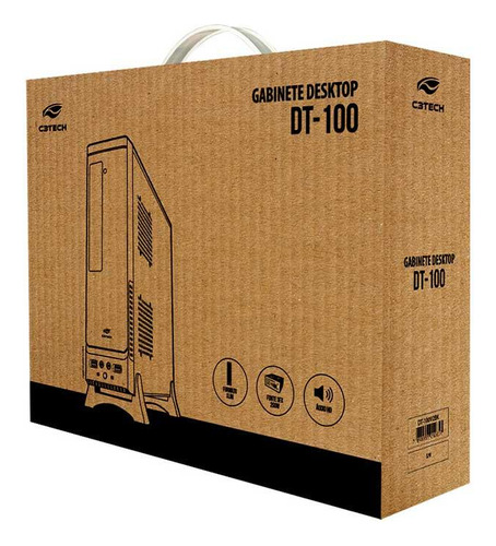 Gabinete C3tech Desktop Dt-100v2bk Com Fonte Ps-200sfx 200w