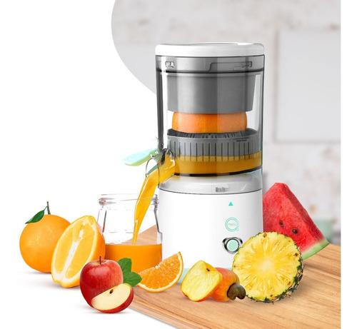 Espremedor Laranja Frutas Suco Mini Automático Elétrico Cor Branco/Verde 110V/220V