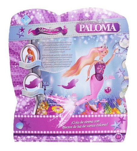 Imagen 3 de 6 de Muñeca Paloma Sirena Con Luz 30 Cm El Duende Azul