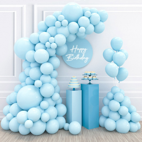 Guirnalda De Globos De Látex Decoración De Cumpleaños Bodas Color Celeste
