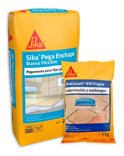 Sika Pega Enchape Blanco Flexible + Sikaceram -610 Fragua