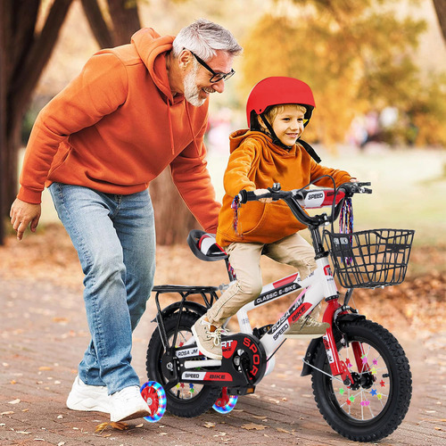 Bicicleta Infantil Roja De 16 Pulgadas Con Casco Incluido Color Rojo Tamaño Del Cuadro 16