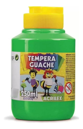 Tinta Tempera Guache Verde Folha 250ml Acrilex