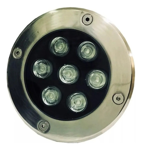 Spot Solo Led Balizador 7w 13 Cm Ip65 Jardim Deck Piscina Cor da cúpula Aço escovado Cor da estrutura Preto