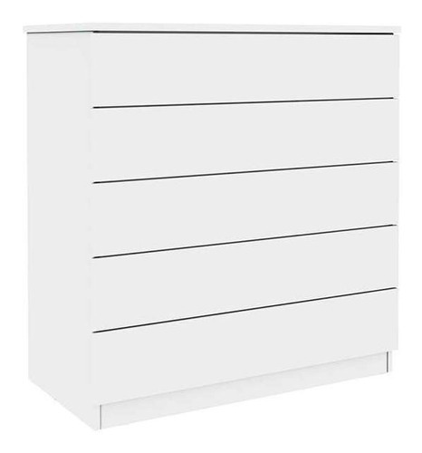 Cômoda Premium 5 Gavetas Neve - Tcil Móveis Cor Branco