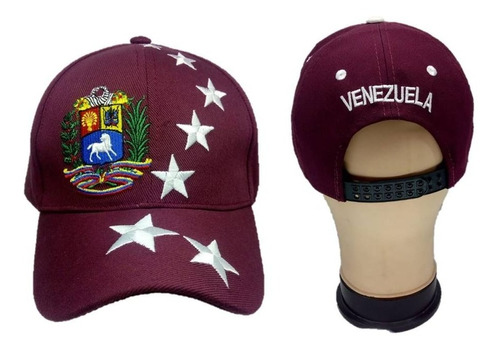  Venezuela Gorra Sombrero 7 Estrellas Color Vinotinto