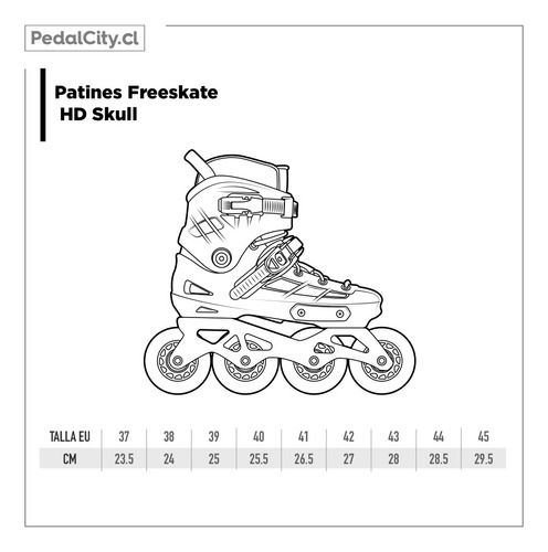 Patines Freeskate Hd Skull Blanco