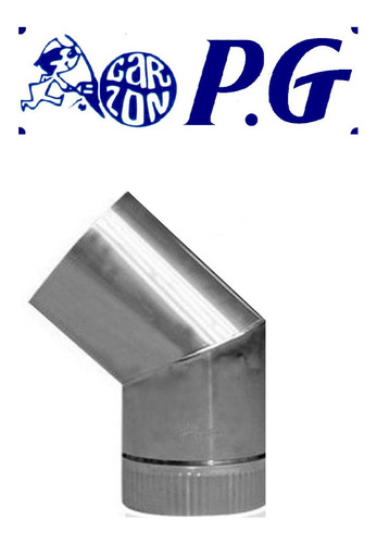 Codo 45° Acero Inox 150mm Para Estufa Doble Combustion Pg