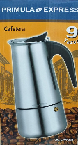 Imagen 3 de 3 de Cafetera De Acero Inoxidable Greca Primula Express 9 Tazas