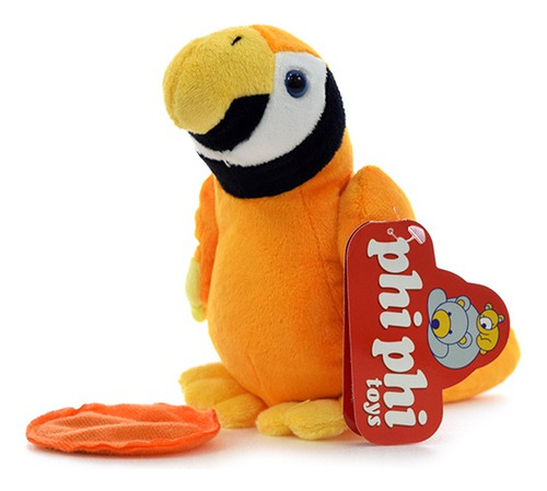 Peluche Loro Con Iman Para Hombro 20cm - Phi Phi Toys Color Naranja