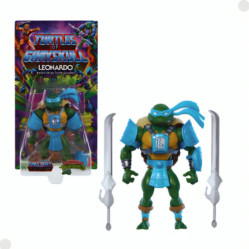 Boneco Origins Leonardo Turtles Of Grayskull Hpr02 Mattel