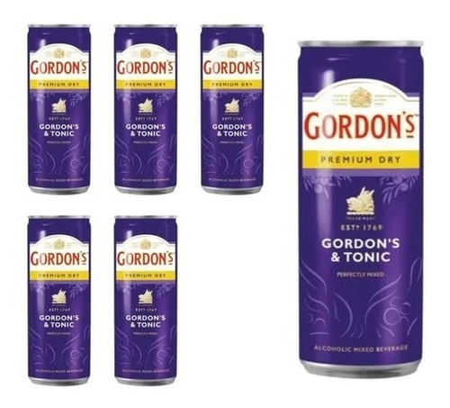 Gin Gordon's  Tonic Premium Dry Lata 473ml Six Pack 