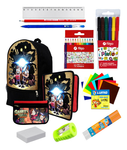 Super Set Mochila + Utiles De Gravity Falls C22