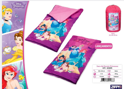 Saco De Dormir Infantil Princesas Disney Meninas Zippy Toys