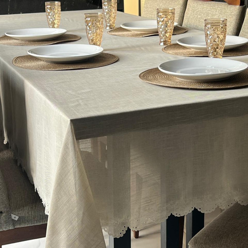 Toalha Linho 2,00x1,50 P/ Mesa De Jantar Com Estilo