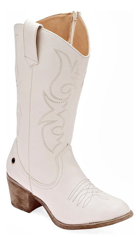 Bota Vaquera De Moramora Para Mujer Latte 110888 T7