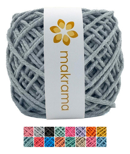 Makrama Cordón Macramé 3mm Hilaza Algodón 100m Colres Varios Color Gris Denim