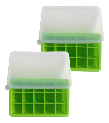 Set De 2 Cubetas De Silicona 15 Cavidades Kioxx Verde