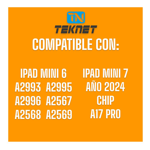 Funda Teknet Para iPad Mini 7 2024 8.3 Magnética Silicon Color Negro