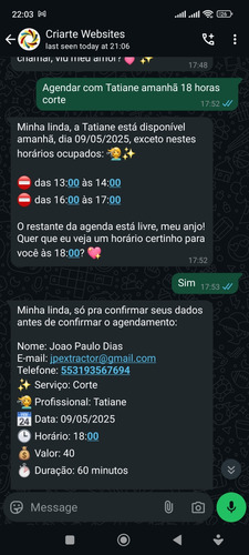 100% What's App Sistema Com Ia De Atendimento E Agendamento