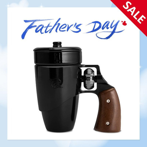 Caneca De Cerâmica Pukomc Cool Revolver Com Alça De Madeira