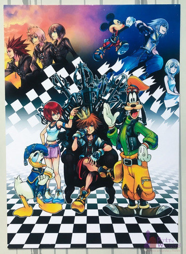 Cuadro Artesanal De Kingdom Hearts 1.5 - Sora, Kairi Y Riku