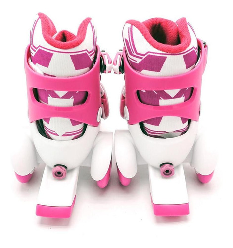 Imagem 5 de 7 de Patins 4 Rodas Ajustável Nº 25 Ao 28 + Kit De Proteção Rosa